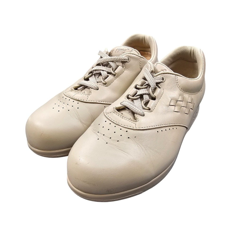 SAS Free Time Bone Leather Walking Shoe Womens 7.5 M Comfort Made in USA Lace Up